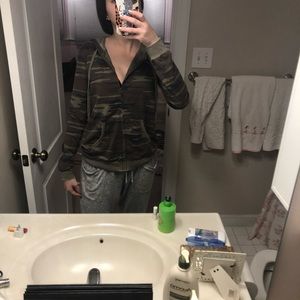 Camo Zip Up Sweatshirt